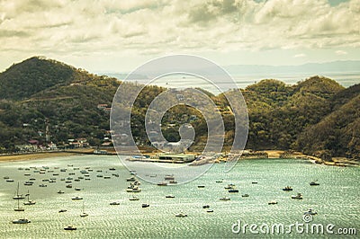 View over the bay of San Juan del Sur, Nicaragua Stock Photo