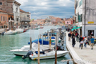 View over the canal of Murano, Italy Editorial Stock Photo
