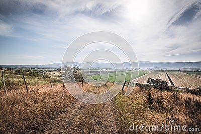 View over Golan Heights landscape Israel Stock Photo