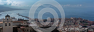 View over the Gulf of Naples from Sant'Elmo Stock Photo