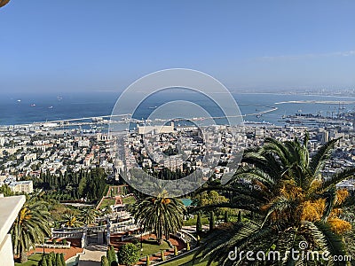 View over Haifa Israel from the hill Stock Photo