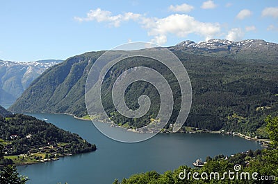 View over Hardangerfjord, Norway Stock Photo