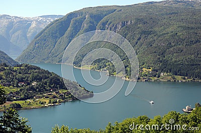 View over Hardangerfjord, Norway Stock Photo