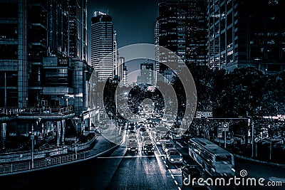 View over Huaihai Road Editorial Stock Photo