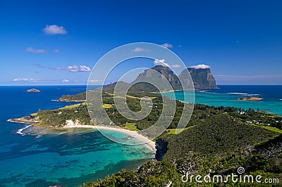 View over Lord Howe Island Stock Photo