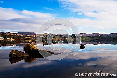 View over Lough Eske in Donegal Ireland - Winter Stock Photo