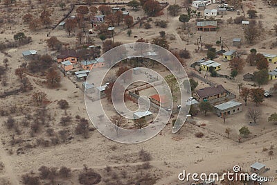 View over Maun in Botswanan during flight. Editorial Stock Photo
