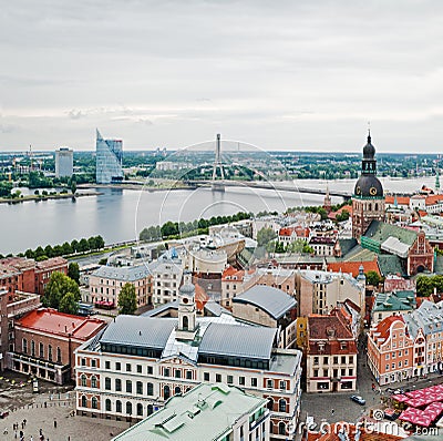 View over Old Town of Riga Stock Photo