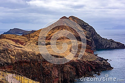View over the peninsula Ponta de Sao Lourenco with Casa Sardinha, Madeira Stock Photo