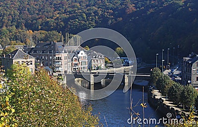 Fall view La Roche en Ardenne, Belgium Stock Photo