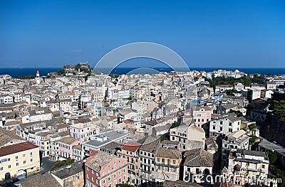 View over the roofs of Corfu's capital Kerkyra Stock Photo