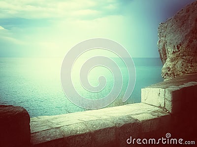 View over the sea in mystical light Stock Photo