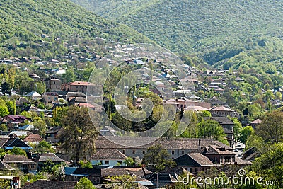View over Sheki town in Azerbaijan Editorial Stock Photo
