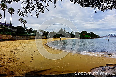 Cloudy Rainy Day at Camp Cove, Sydney, Australia Stock Photo