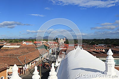 View over the town of Leon from the roof of the Cathedral. Nicaragua. Editorial Stock Photo