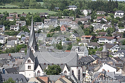 View over the city of Mayen Stock Photo