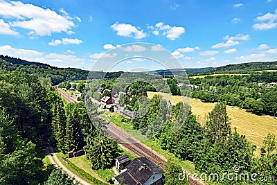 View over the valley of river FlÃ¶ha near Hetzdorf in Saxony, Germany Stock Photo