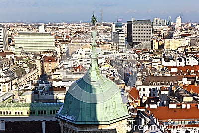 View over Vienna in snow Editorial Stock Photo