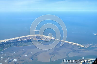 View over wadden sea islands Stock Photo