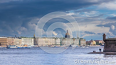 View of the Palace Embankment Editorial Stock Photo