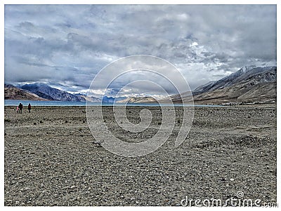 Pangong Lake from far Editorial Stock Photo