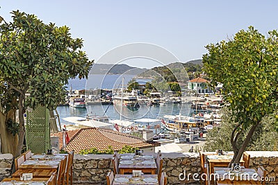 View of the panorama of the Turkish city of Kas from above. Tourist attractions of Turkey and Mediterranean Sea. Travel Stock Photo