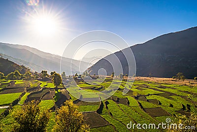 This is the view from Pantwari village Stock Photo
