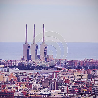 View from Parc Turo in Barcelona Editorial Stock Photo