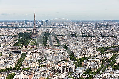 View of Paris with Eiffel Tower from Montparnasse building Stock Photo