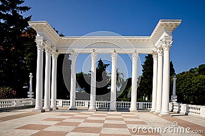 View of park with Collonades in Batumi city Stock Photo