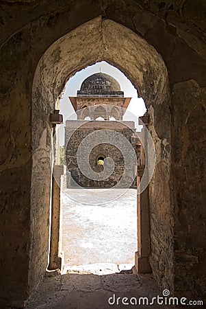 View of a Part of Baz Bahadurs Palace at Mandu Editorial Stock Photo