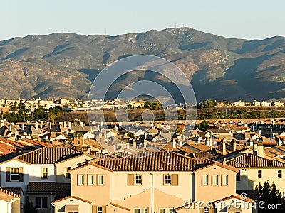 Houses and the mountain, Chula Vista, California, USA Stock Photo