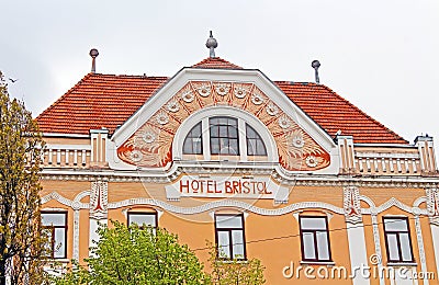 The view of part of the former Hotel Bristol, Chernivtsi, Ukraine Editorial Stock Photo