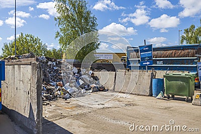View of part of garbage station place. Environment concept. Editorial Stock Photo