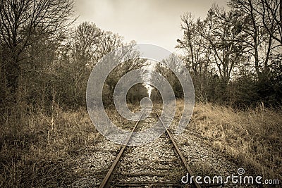 Abandoned railroad in rural Louisiana Stock Photo