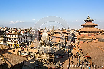 View of the Patan Durbar Square, Dec 5, 2013 in Kathmandu, Nepal. Editorial Stock Photo