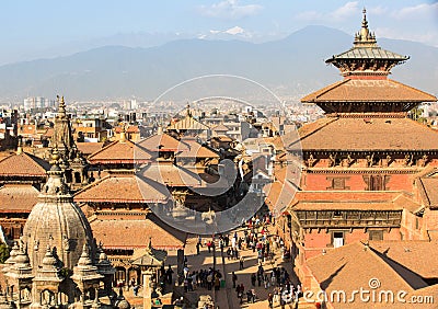 View of the Patan Durbar Square Editorial Stock Photo