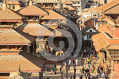 View of the Patan Durbar Square Editorial Stock Photo