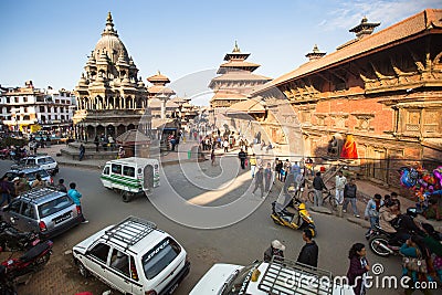 View of the Patan Durbar Square Editorial Stock Photo