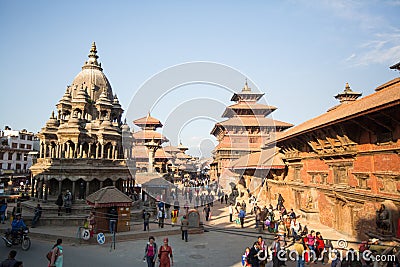 View of the Patan Durbar Square, in Kathmandu, Nepal. Editorial Stock Photo