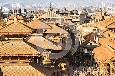 View of the Patan Durbar Square, Nepal. Editorial Stock Photo