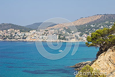 View of Peguera and Cala Fornells from the side of Santa Ponsa Stock Photo