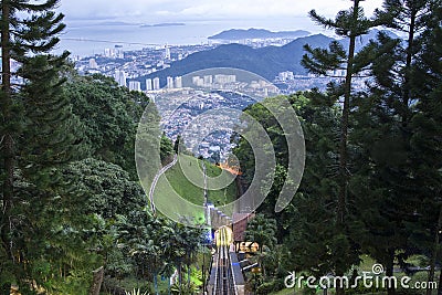 View from Penang Hill, Penang, Malaysia Editorial Stock Photo