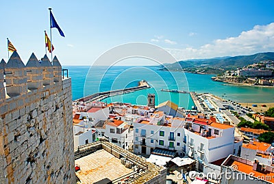 View of the Peniscola port Stock Photo