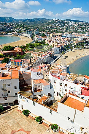 View of the Peniscola town Stock Photo