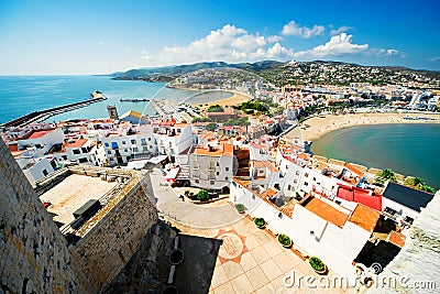 View of the Peniscola town Valencia Stock Photo