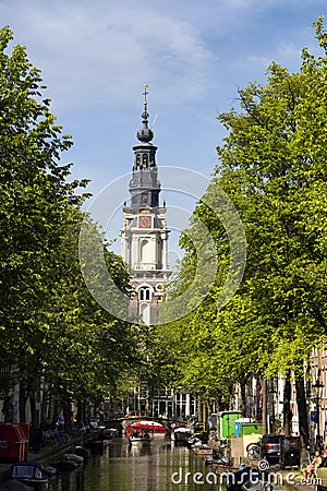 View of people riding a open boat on canal Editorial Stock Photo