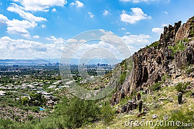 Phoenix, AZ from Piestewa Peak Park Stock Photo