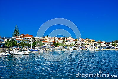 View of the picturesque coastal town of Ermioni, Peloponnese. Stock Photo