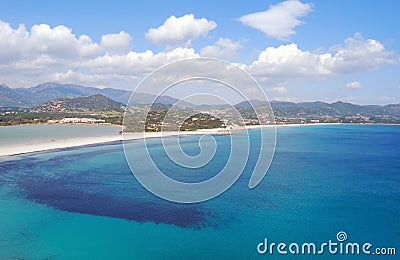 View of a piece of colorful nature in Villasimius (Sardinia) wit Stock Photo